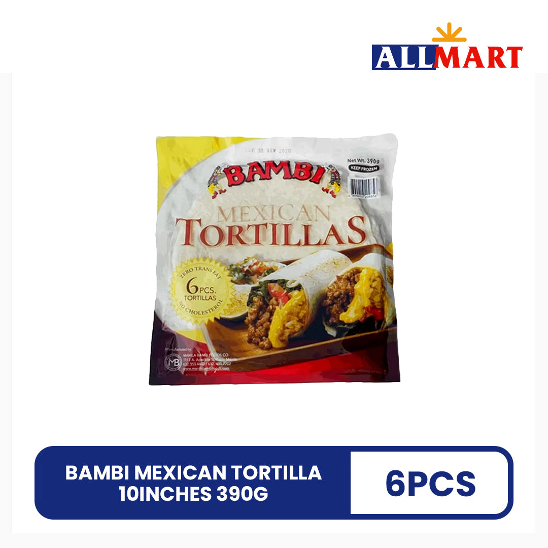 Package of Bambi Mexican Tortillas with Allmart branding on a white background