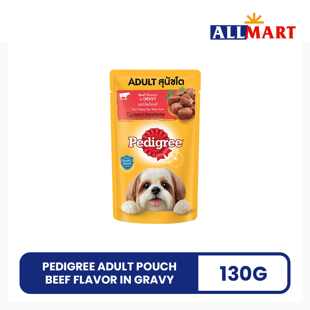 Pedigree Adult Pouch Beef flavor in Gravy 130g