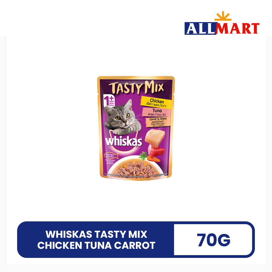 Whiskas Tasty Mix Chicken Tuna Carrot 70g