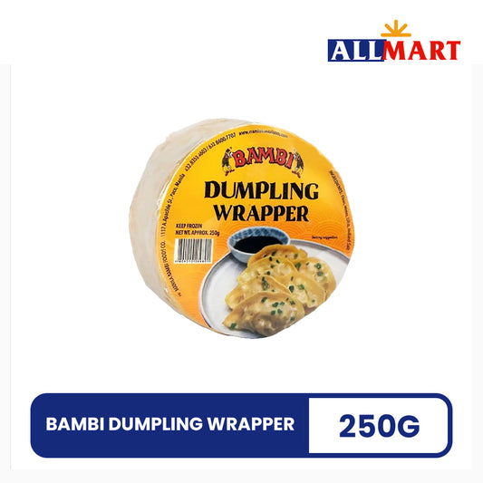 Bambi Dumpling Wrapper 250g pack – fresh soft wrappers for dumplings, siomai, gyoza, wontons, and homemade Asian recipes