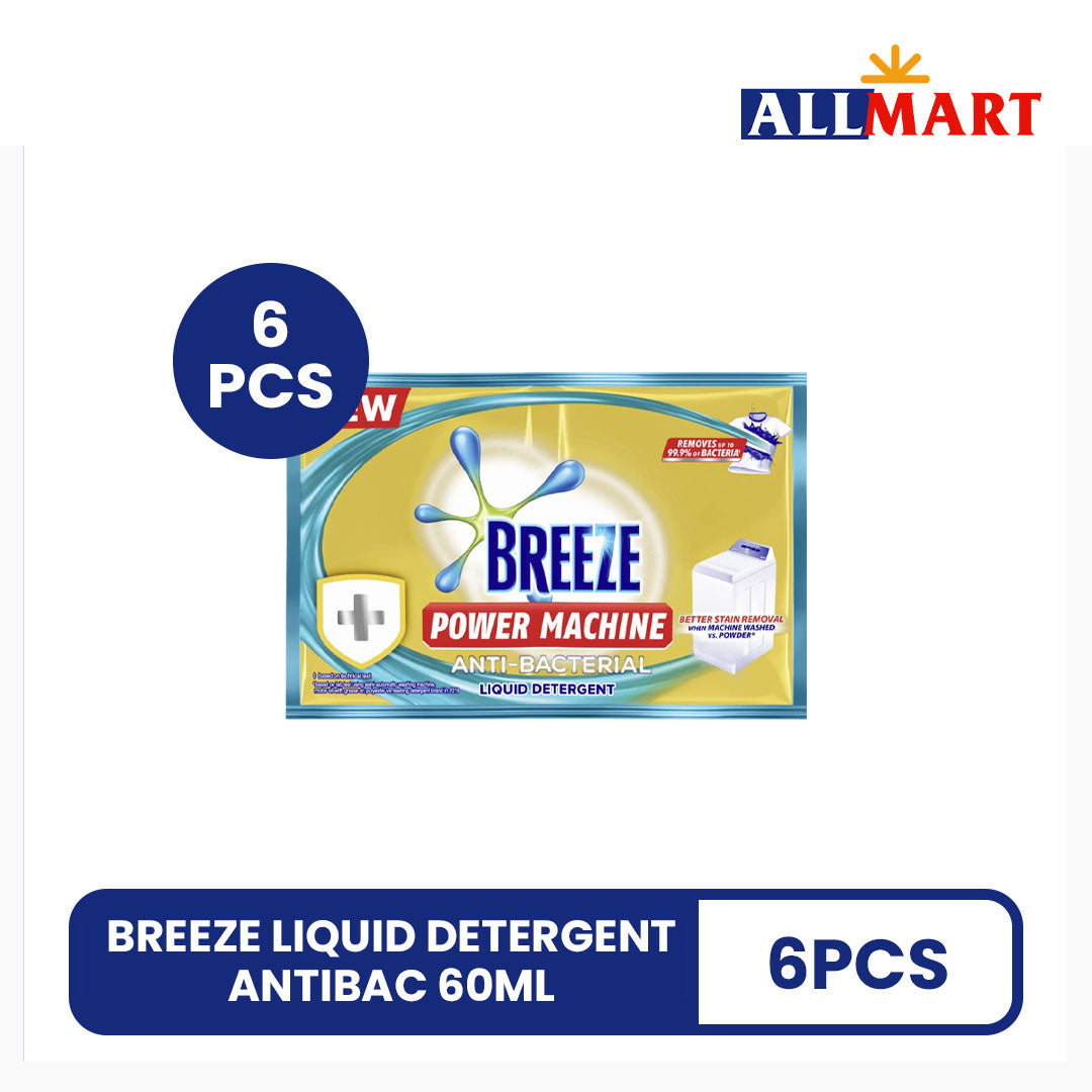 Breeze Liquid Detergent Antibac 60ml 6pcs