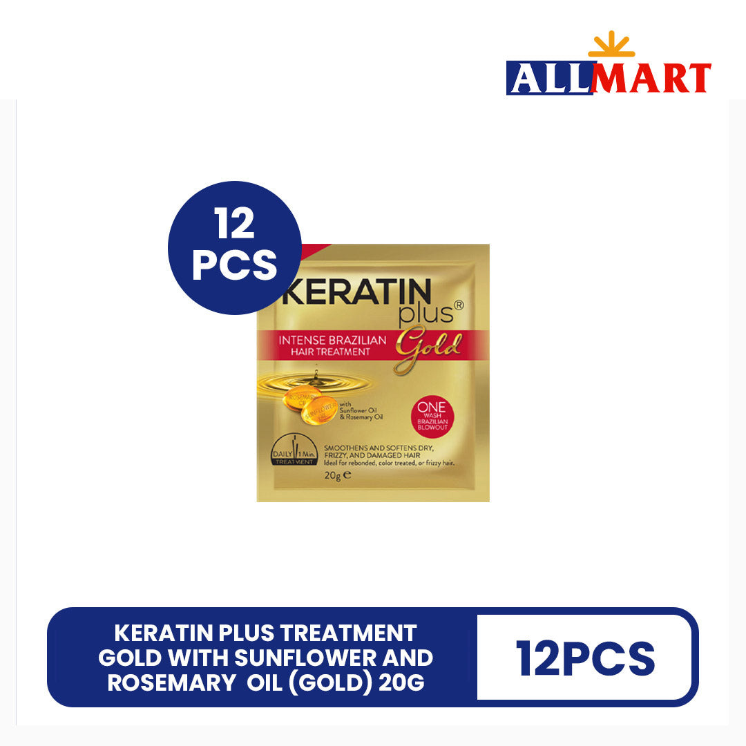 Keratin Plus Treatment Gold With Sunflower And Rosemary Oil (Gold) 20g 12pcs