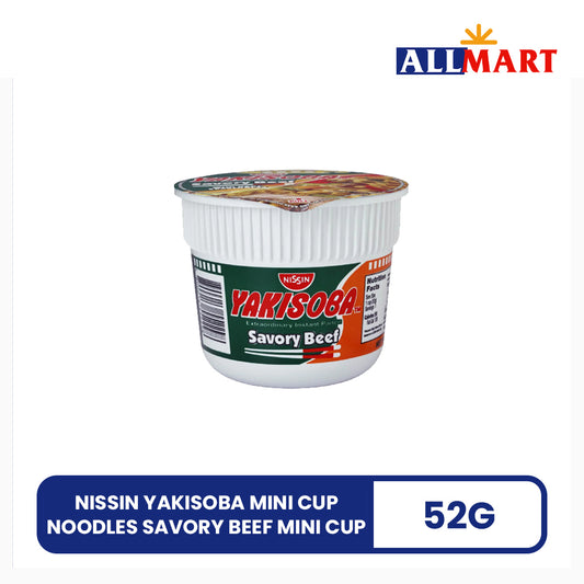 Nissin Yakisoba Mini Cup Noodles Savory Beef 52g