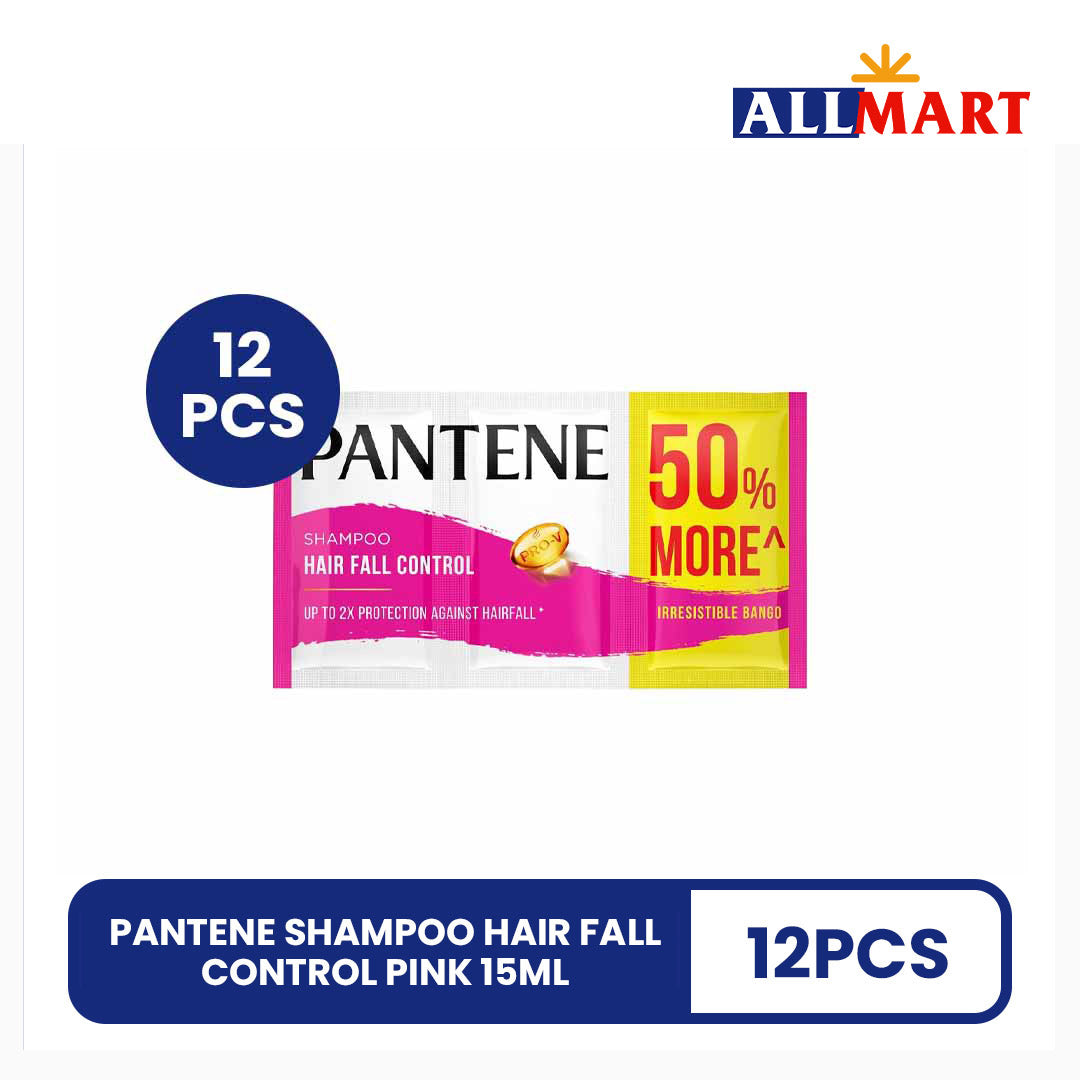 Pantene Shampoo Hair Fall Control Pink 15ml 12pcs