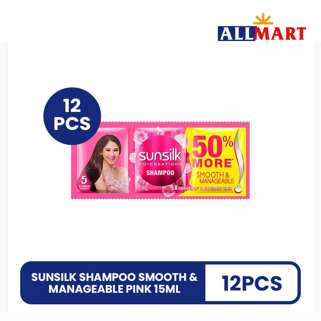 Sunsilk Shampoo Smooth & Manageable Pink 15ml 12pcs