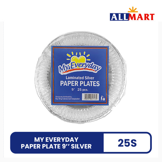 My Everyday Paper Plate 9" Silver 25s